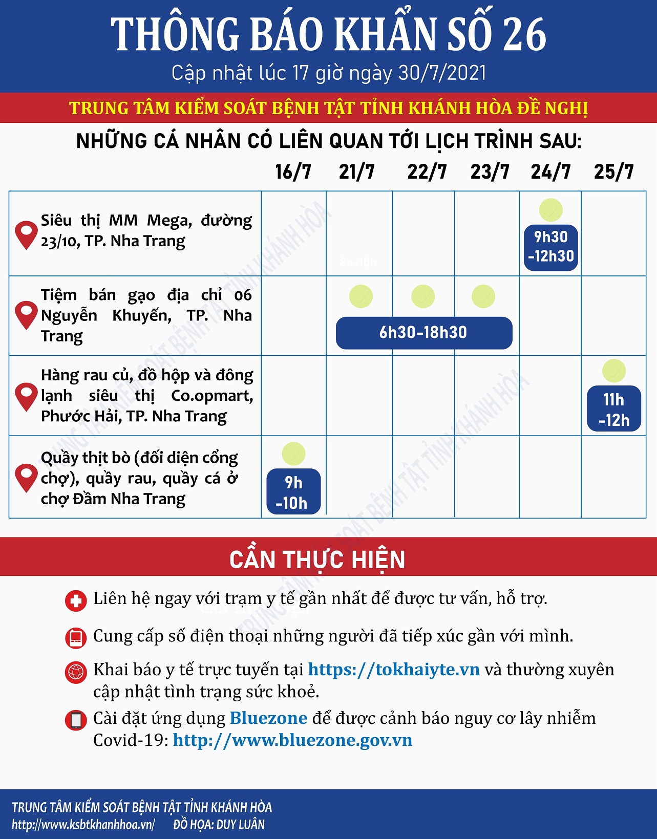 THÔNG BÁO KHẨN SỐ 26